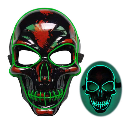 Halloween LED Leuchtende Totenkopfmaske für Erwachsene – Perfekte Grusel-Kostümmaske für Party & Deko