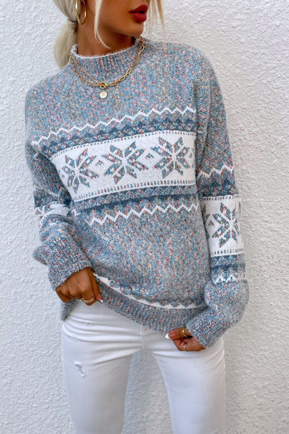 Damen Strickpullover mit Norwegermuster – Winterlicher Freizeit-Look, Komfort Fit