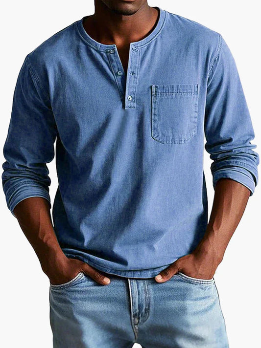 Herren Langarmshirt im Vintage-Stil – Klassisches Freizeithemd für Alltag und Büro