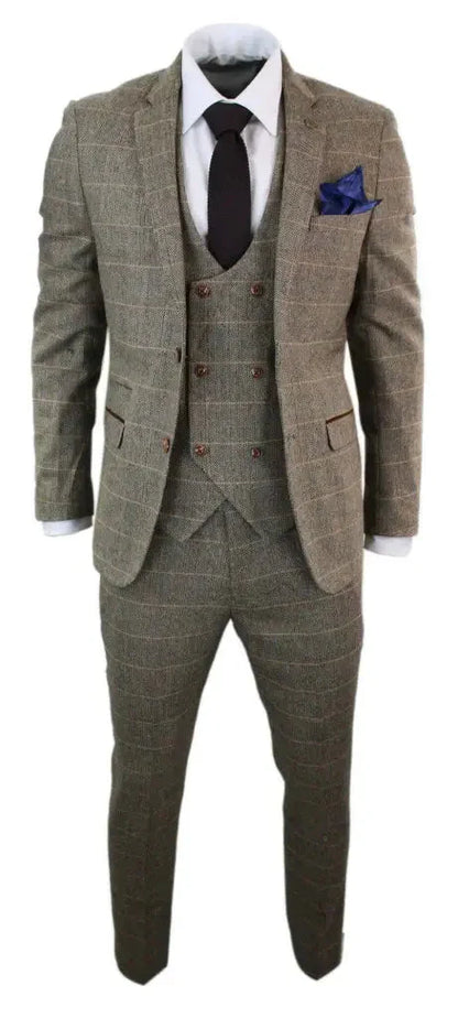 Herren Dreiteiliger Anzug Double Breasted – Klassischer Britischer Stil für Business & Events