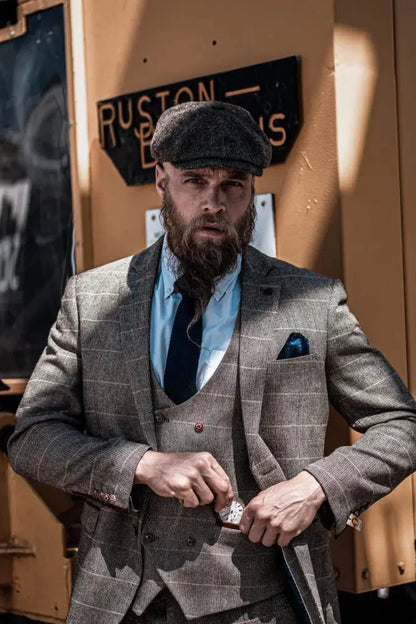 Herren Dreiteiliger Anzug Double Breasted – Klassischer Britischer Stil für Business & Events