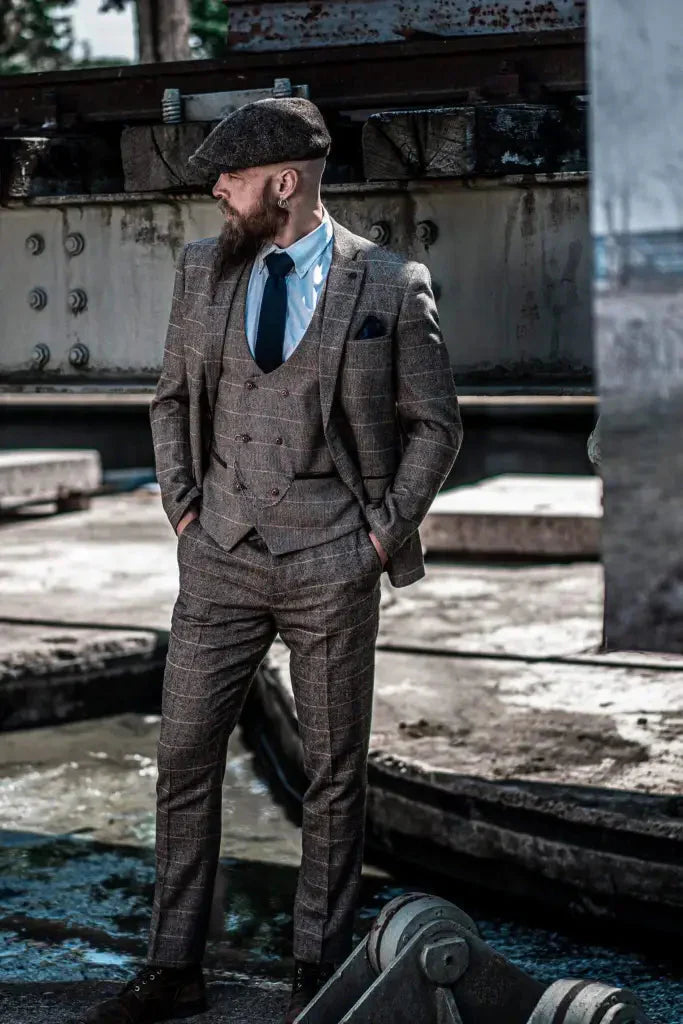 Herren Dreiteiliger Anzug Double Breasted – Klassischer Britischer Stil für Business & Events