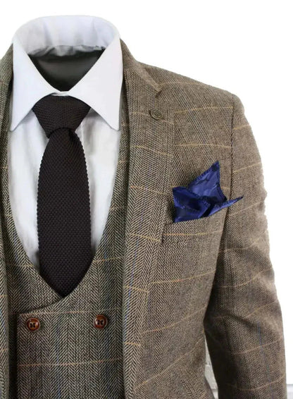 Herren Dreiteiliger Anzug Double Breasted – Klassischer Britischer Stil für Business & Events