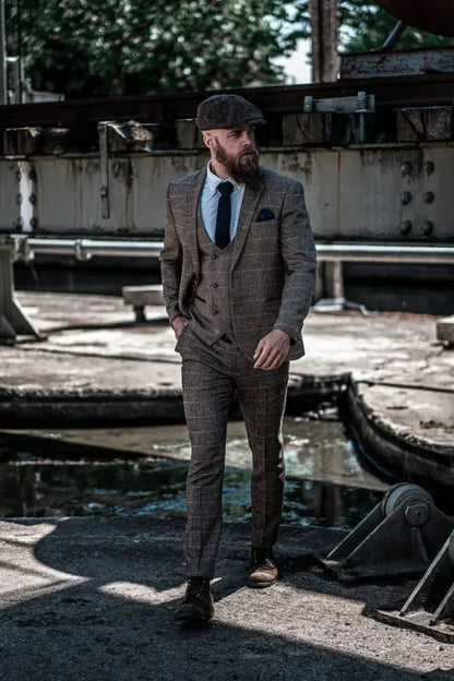 Herren Dreiteiliger Anzug Double Breasted – Klassischer Britischer Stil für Business & Events