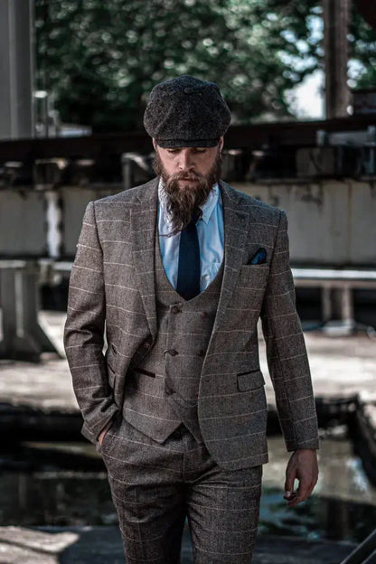 Herren Dreiteiliger Anzug Double Breasted – Klassischer Britischer Stil für Business & Events