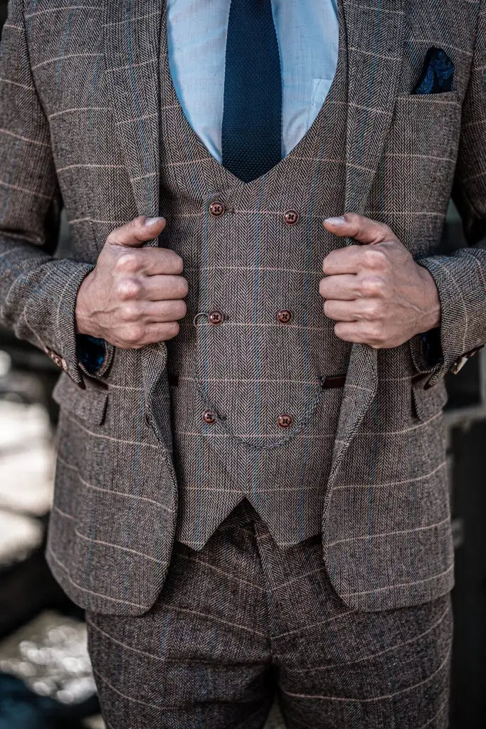 Herren Dreiteiliger Anzug Double Breasted – Klassischer Britischer Stil für Business & Events