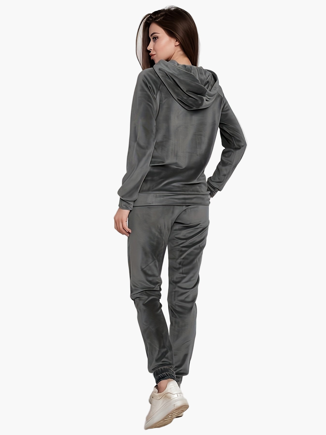 Damen Freizeit Hoodie Jogginganzug Set mit Tasche – Lässiger Streetstyle für Alltag & Reisen