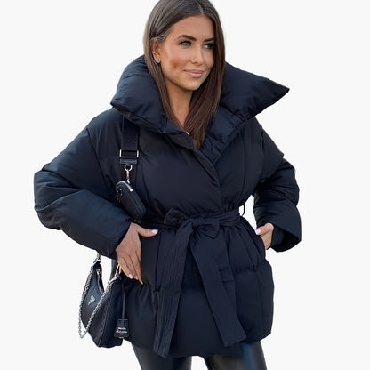 Damen Steppjacke mit Taillengürtel – Modische Winterjacke für Alltag und Freizeit