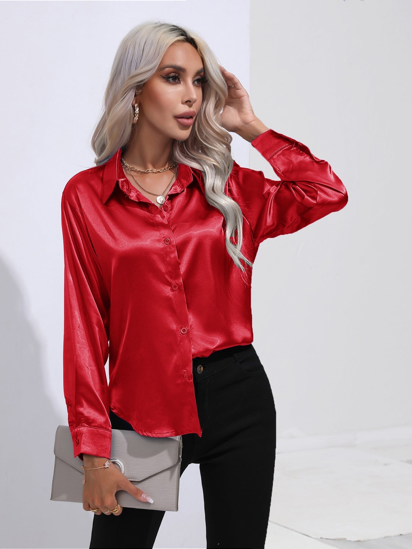 Hayley – Satinbluse für Damen