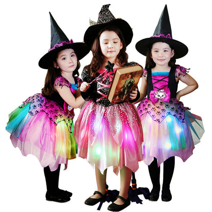 Halloween Kinder Hexenkostüm Set für Mädchen – Perfektes Outfit für Halloween-Partys & Trick-or-Treat