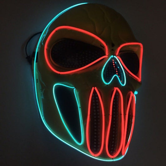 Halloween LED Leuchtmaske für Erwachsene – Gruselige Skull-Maske für Kostüm & Party