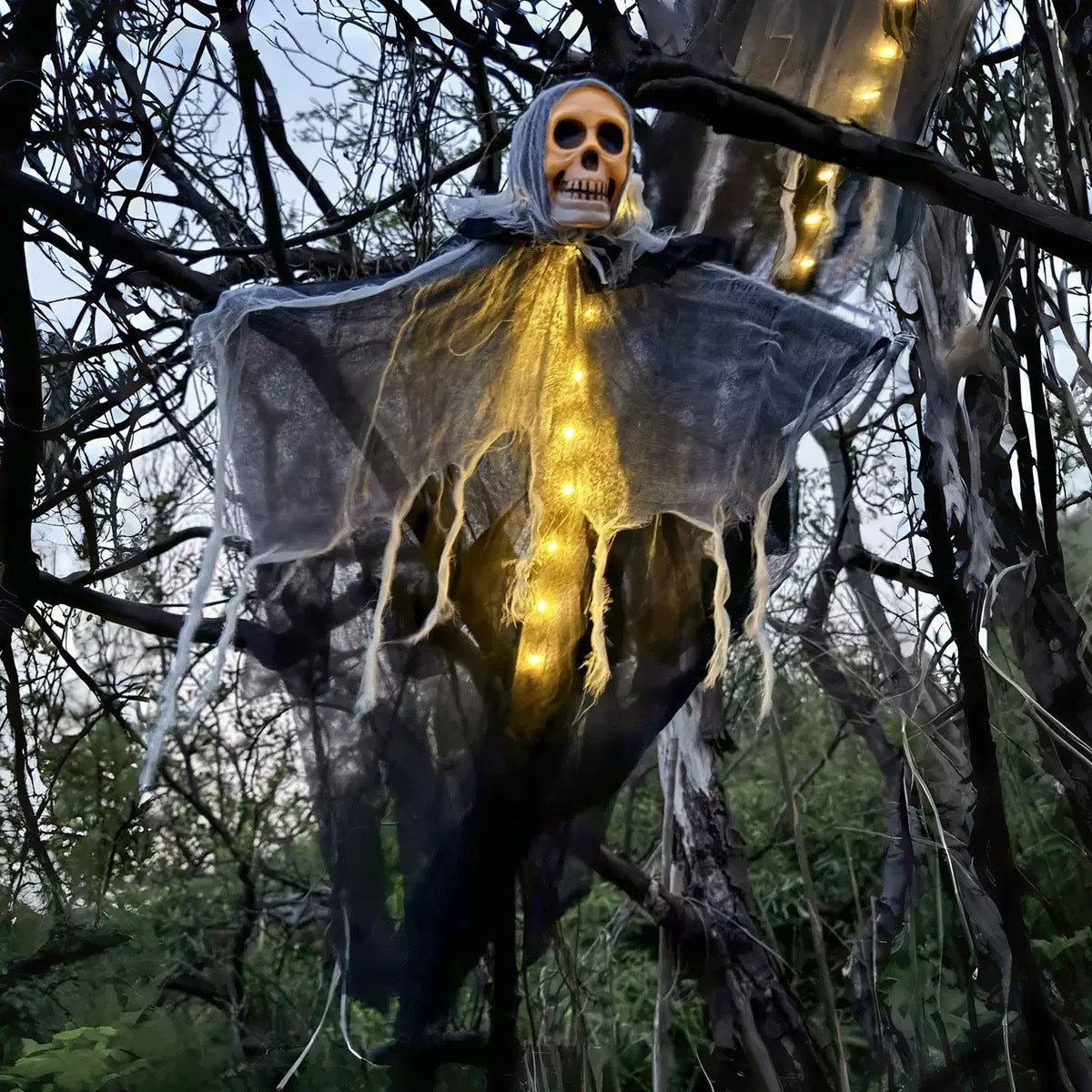 Halloween Hängende Geister-Dekoration mit LED-Lichtern – Gruselige Party- und Gartendeko