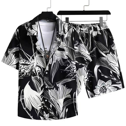 Herren Sommer Freizeit Set – Kurzarm Hemd und Shorts, Modernes Design, Ideal für Alltag & Urlaub