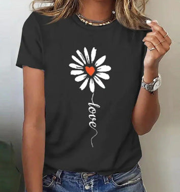 Zoe – T-Shirt mit floralem Muster und Rundhalsausschnitt