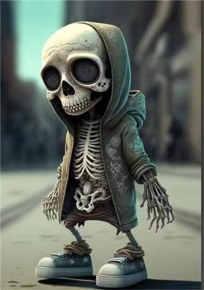 Halloween Skelett-Figur Deko – Coole Schädel-Statue für Party, Zuhause & Schreibtisch – Unisex Sammlerfigur