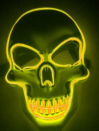 Halloween LED Leuchtende Totenkopfmaske für Erwachsene – Perfekte Grusel-Kostümmaske für Party & Deko