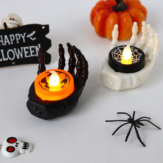 Halloween Deko LED Skelett-Hand Kerzenhalter – Spukhafte Partybeleuchtung