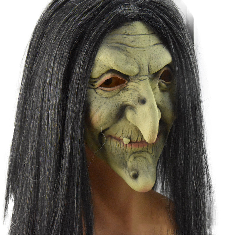Halloween Hexenmaske für Erwachsene – Gruselige Kostümmaske für Halloween-Partys & Deko