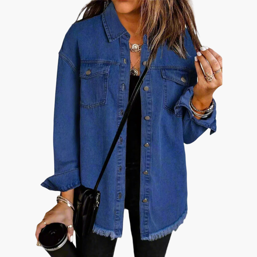 Damen Jeansjacke im entspannten Oversized-Look – Vielseitige Übergangsjacke für Alltag und Freizeit