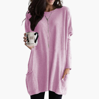 Damen Oversize Langarm Sweatshirt Pullover für Freizeit und Alltag