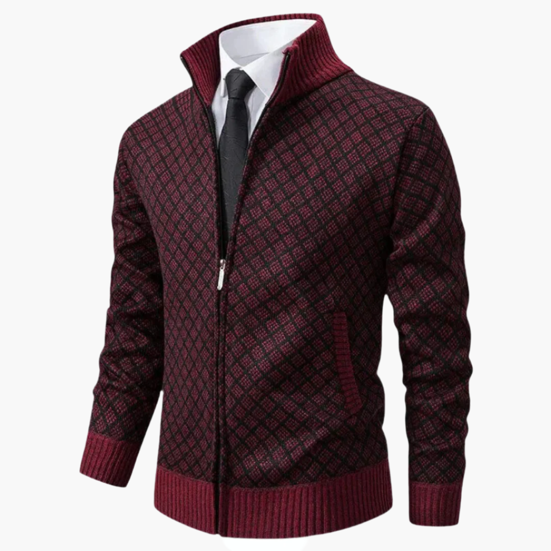 Herren Strickjacke mit Reißverschluss – Eleganter Business Casual Look für Alltag und Büro