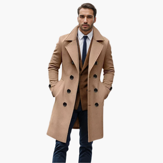 Herren Premium Langmantel im italienischen Stil – Eleganter Business & Freizeit Trenchcoat