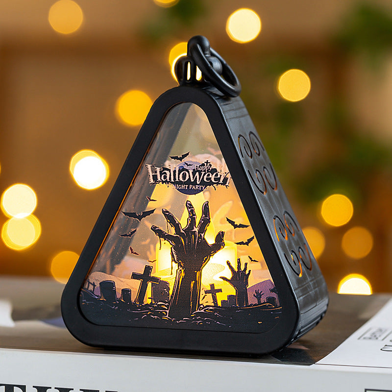 Halloween Dekorative LED Laternen – Spukhaus, Kürbis, Hexe & Geisterhand – Perfekte Deko für Halloween-Partys
