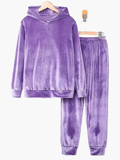 Damen Freizeit Hausanzug mit Kapuze – Bequemer Lounge- und Jogginganzug für Herbst und Winter