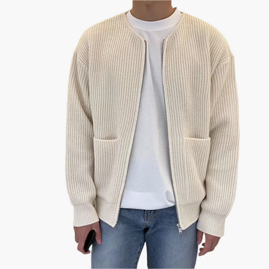 Herren Strick-Cardigan mit Reißverschluss – Moderner Freizeitstil für Alltag und Büro