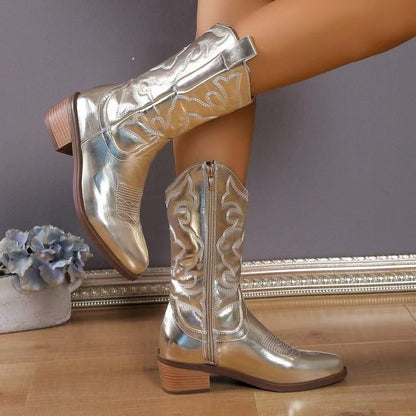 Christina – Modische Westernstiefel mit Chunky Heel