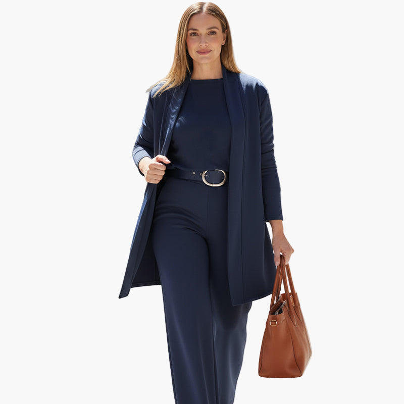 Damen Elegantes Dreiteiliges Business- & Freizeithosenanzug-Set – Modernes Büro-Outfit & Stilvolle Alltagsmode