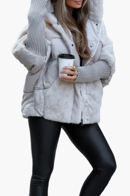 Damen Winterjacke mit Kapuze – Modische Oversize Steppjacke für kalte Tage