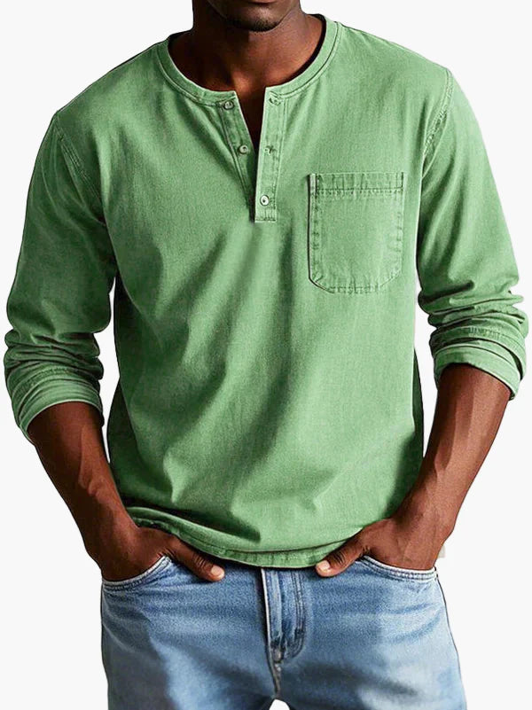 Herren Langarmshirt im Vintage-Stil – Klassisches Freizeithemd für Alltag und Büro