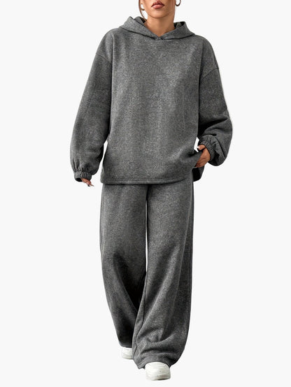 Damen Freizeit Trainingsanzug Set – Bequemer Hoodie und Weite Jogginghose für Alltag & Sport