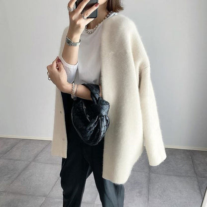 Damen Strickjacke im lässigen Oversize-Stil für Alltag und Büro