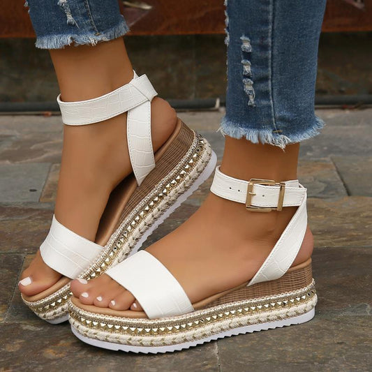 Emma – Plateau-Sandalen mit Seilsohle für Damen in Übergröße