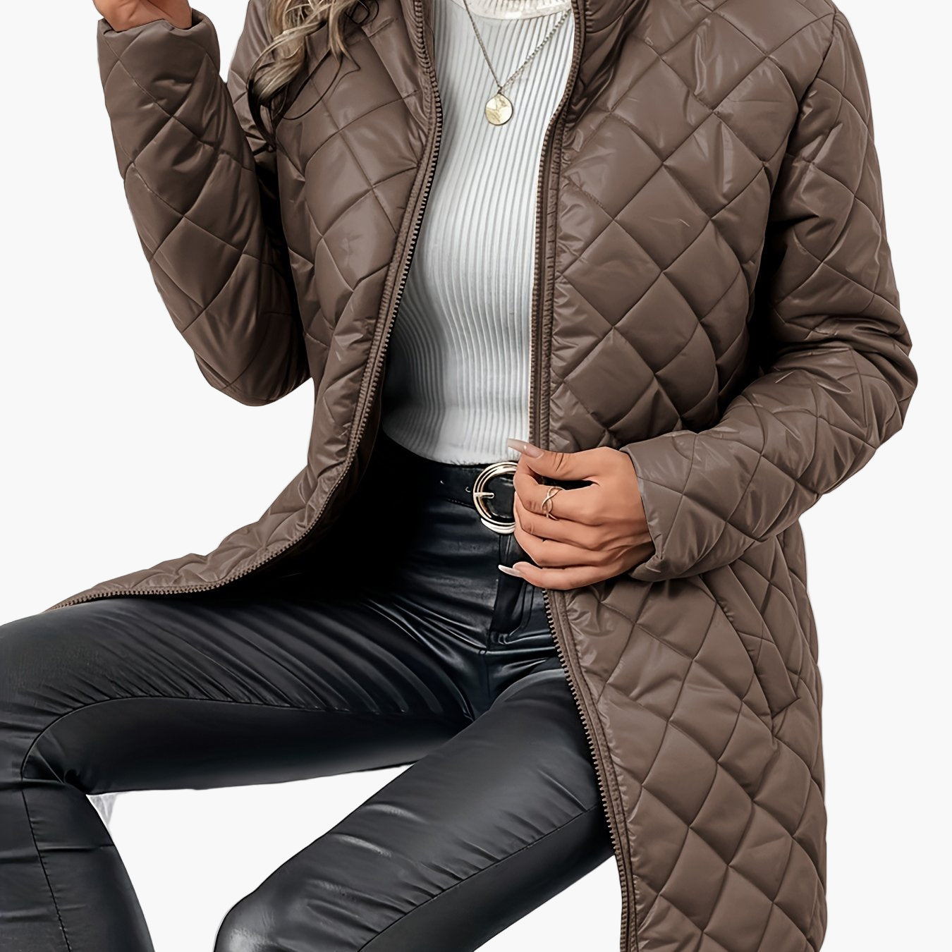 Damen Steppjacke im modernen Casual-Look – Perfekt für Herbst und Winter