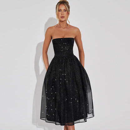 Amelia – Elegantes Damenkleid mit Pailletten und Doppellagigem Design