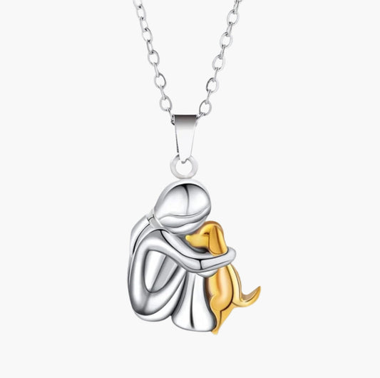 Damen Halskette mit Hundemotiv – Symbolische Anhänger-Kette für Hundeliebhaber, Geschenkidee