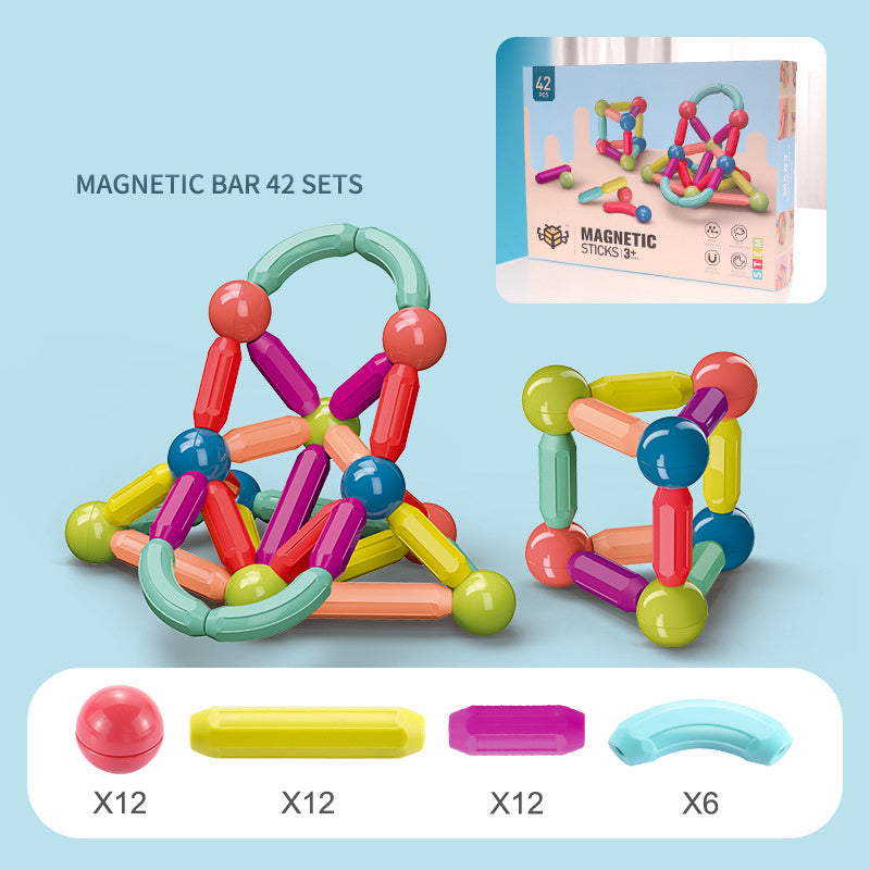 Magnetische Konstruktionsspielzeug Bausteine für Kinder – Kreatives Lernspielzeug, Magnetbaukasten, Jungen & Mädchen