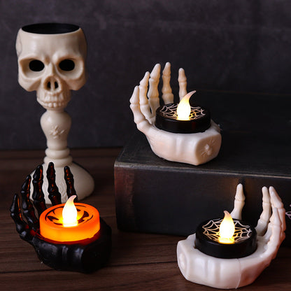 Halloween Deko LED Skelett-Hand Kerzenhalter – Spukhafte Partybeleuchtung