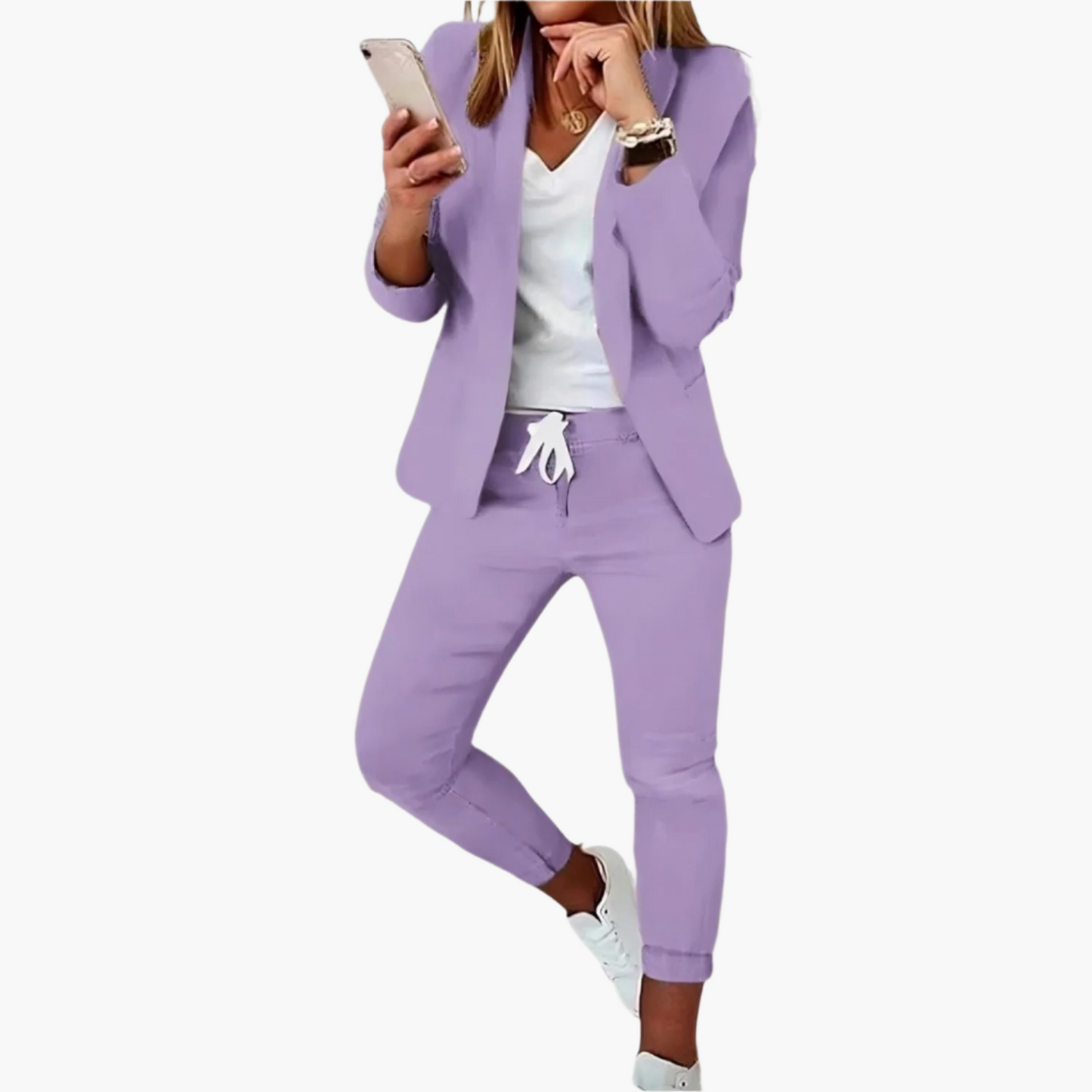 Damen Blazer & Jogginghose Set – Modernes Business Casual Outfit für Alltag und Büro