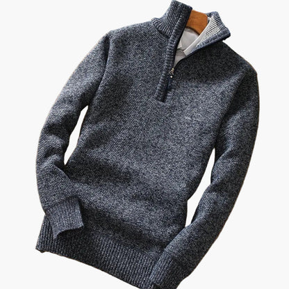 Herren Strickpullover mit Reißverschluss – Modern, Lässig, Ideal für Herbst & Winter