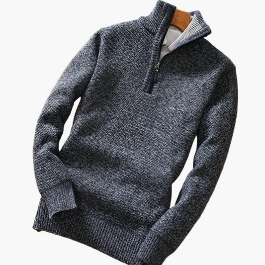 Herren Strickpullover mit Reißverschluss – Modern, Lässig, Ideal für Herbst & Winter