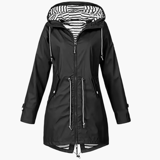 Damen Regenjacke Wasserdicht Windbreaker Outdoor Parka – Funktionale Übergangsjacke mit Kapuze