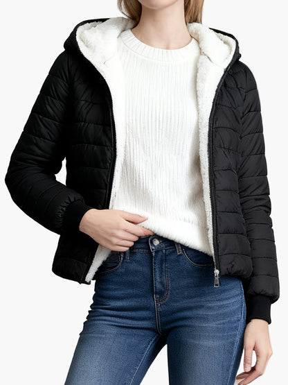 Damen Steppjacke mit Kapuze – Eleganter Wintermantel für Alltag und Freizeit