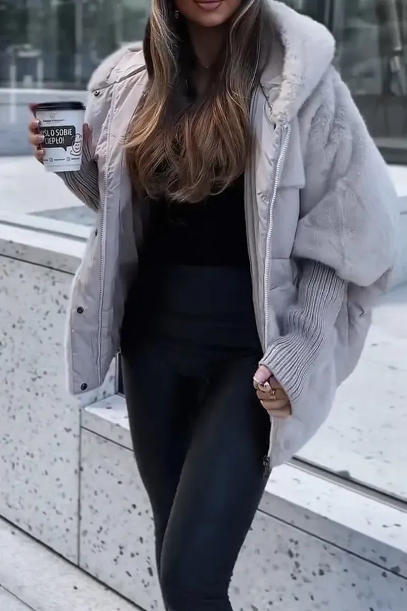 Damen Winterjacke mit Kapuze – Modische Oversize Steppjacke für kalte Tage