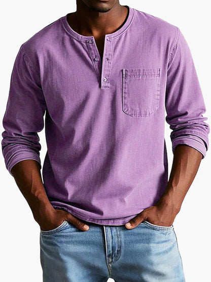 Herren Langarmshirt im Vintage-Stil – Klassisches Freizeithemd für Alltag und Büro