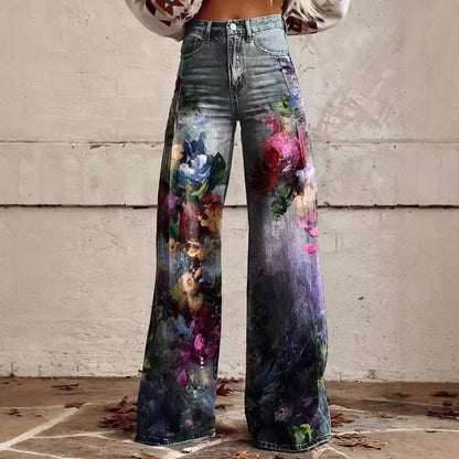 Lucy – Weit geschnittene Damenhose mit 3D-Digitaldruck