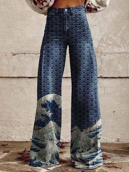 Lucy – Weit geschnittene Damenhose mit 3D-Digitaldruck